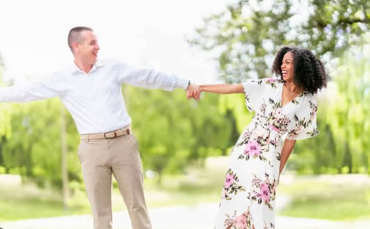 Save the date photo of Elena and Marcus (photo 1 of 3)